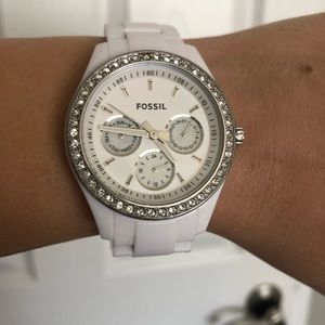 White & Silver Fossil Watch